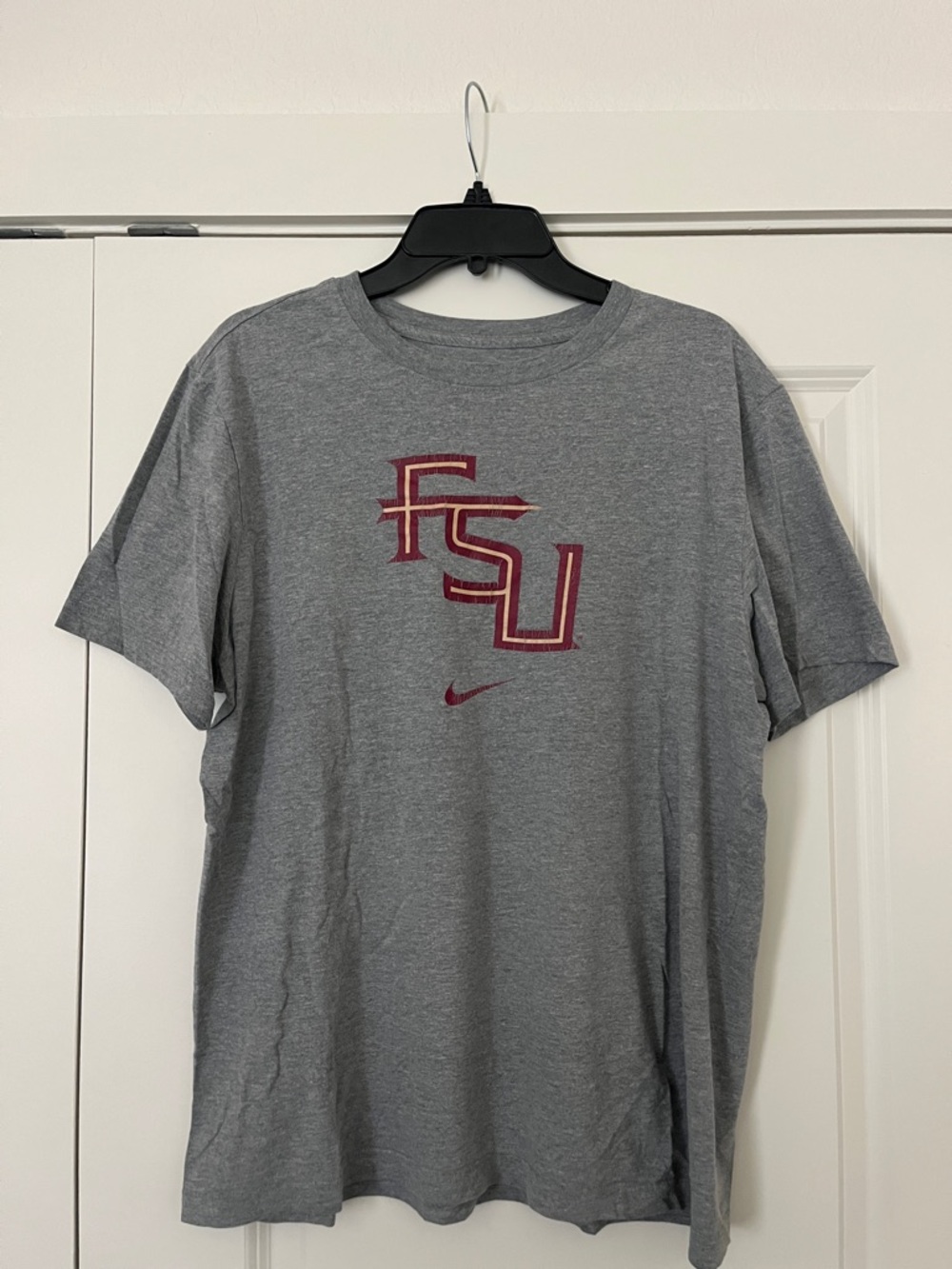 Nike Gray FSU Short-Sleeve Logo Tee with Garnet Accent